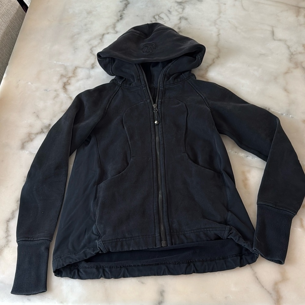 Lululemon Pleat To Street Hoodie Zip Jacket Pleated Back Jacket Black Sz 2 - Picture 16 of 16